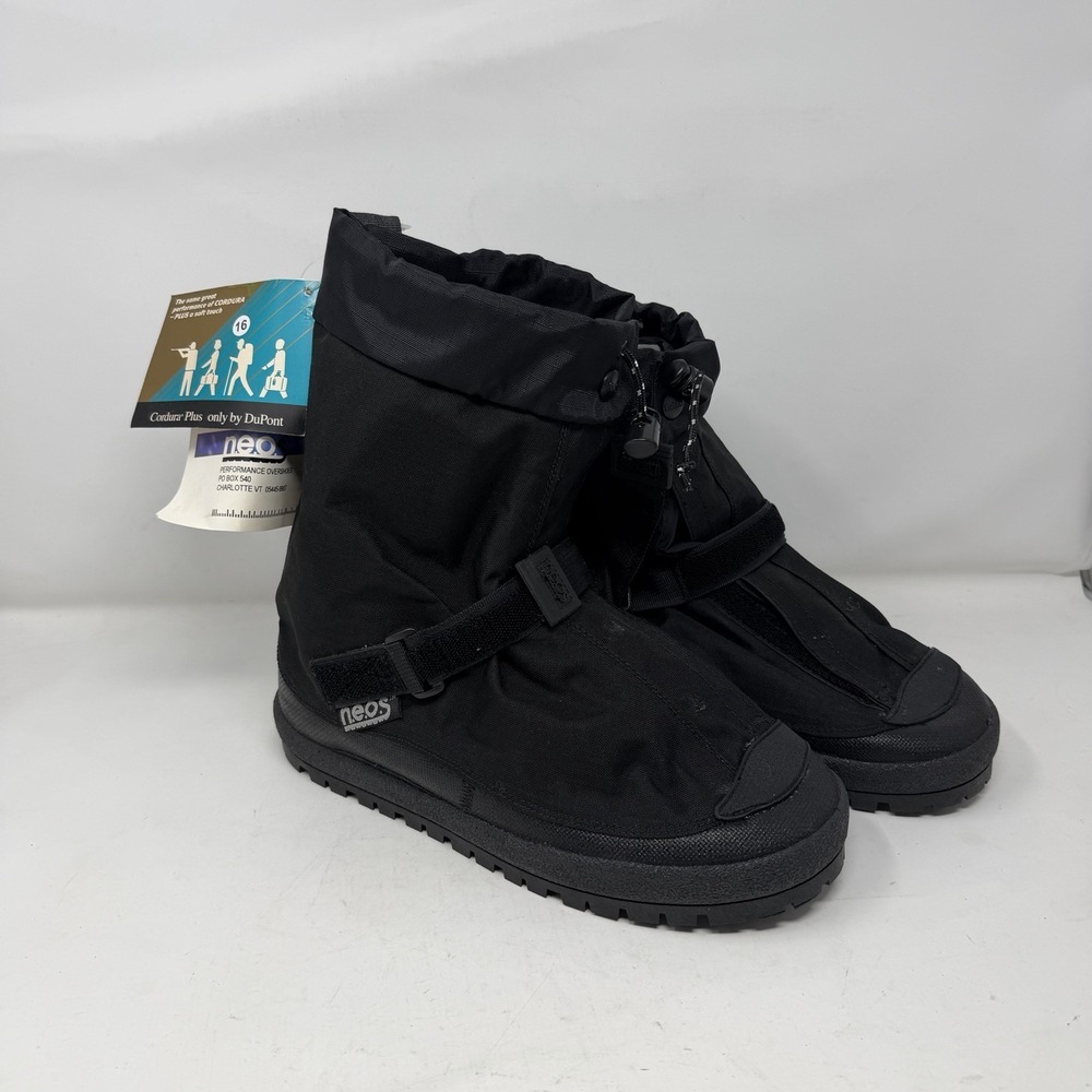 NEOS Traveller T1A Overshoes Mens Medium Black Waterproof Nylon Rain Snow Boots